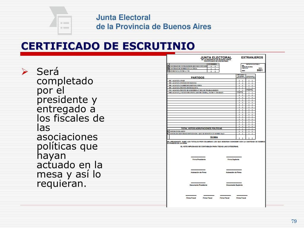 CERTIFICADO DE ESCRUTINIO