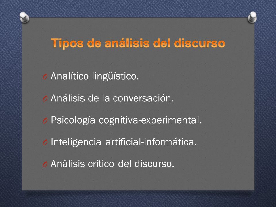 Tipos de análisis del discurso