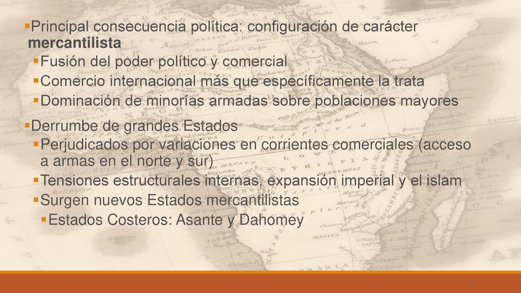 Principal consecuencia política: configuración de carácter mercantilista