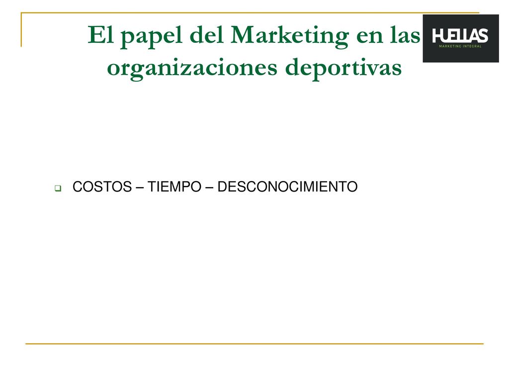 El papel del Marketing en las organizaciones deportivas