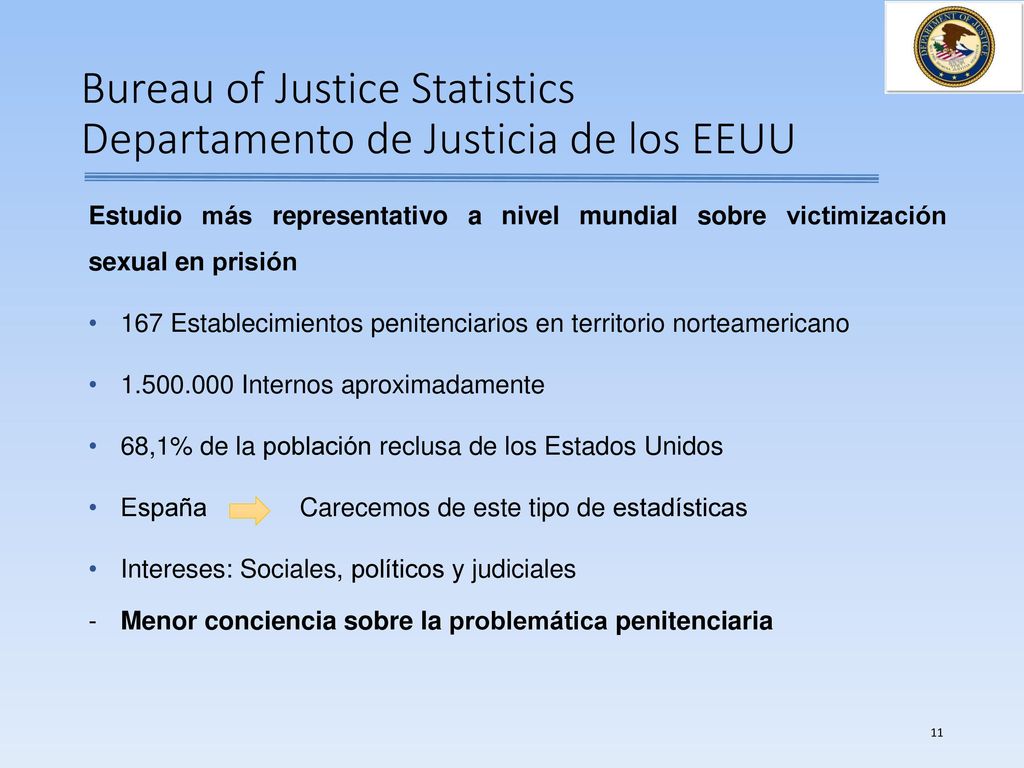 Bureau of Justice Statistics Departamento de Justicia de los EEUU