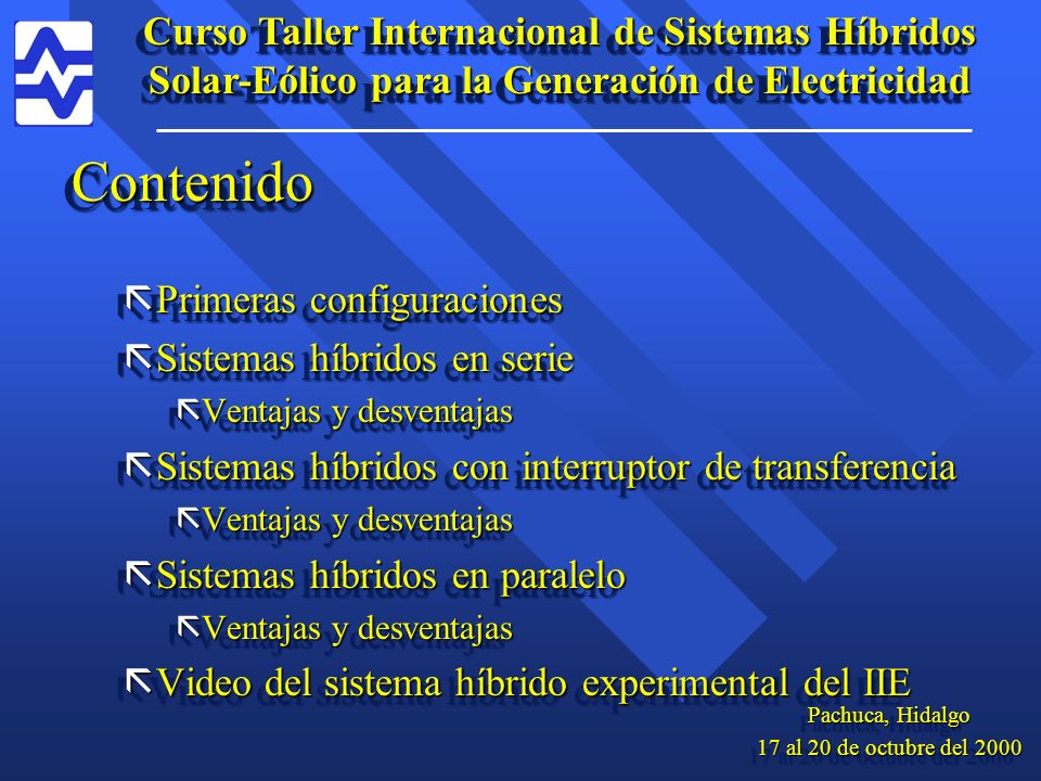 Curso Taller Internacional de Sistemas Híbridos Solar-Eólico para la Generación de Electricidad