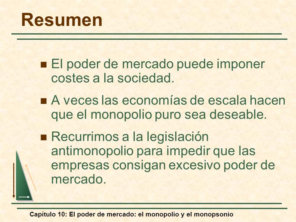 Resumen El poder de mercado puede imponer costes a la sociedad.