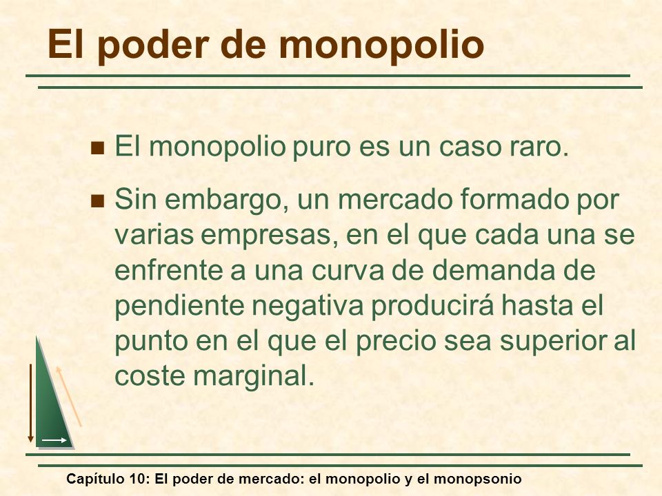 El poder de monopolio El monopolio puro es un caso raro.