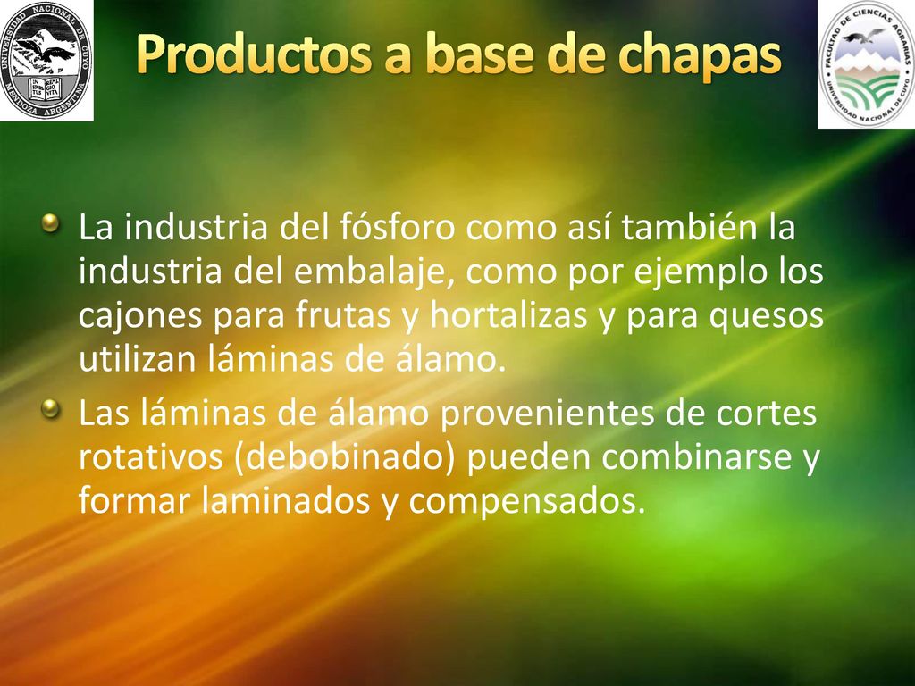 Productos a base de chapas