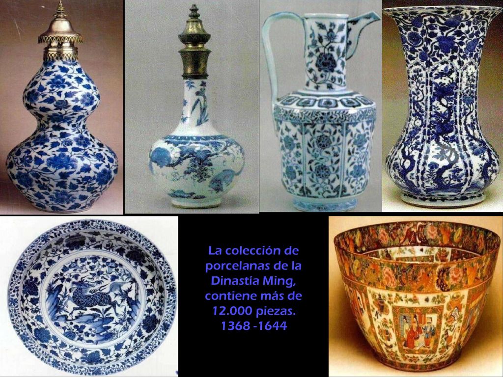 La colección de porcelanas de la Dinastía Ming, contiene más de 12