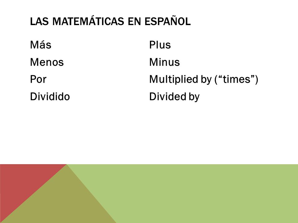Las matemáticas en español