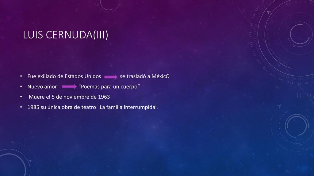 Luis Cernuda(III) Fue exiliado de Estados Unidos se trasladó a MéxicO