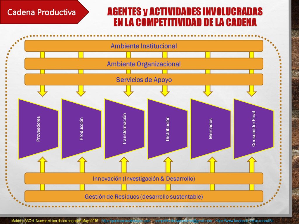AGENTES y ACTIVIDADES INVOLUCRADAS EN LA COMPETITIVIDAD DE LA CADENA