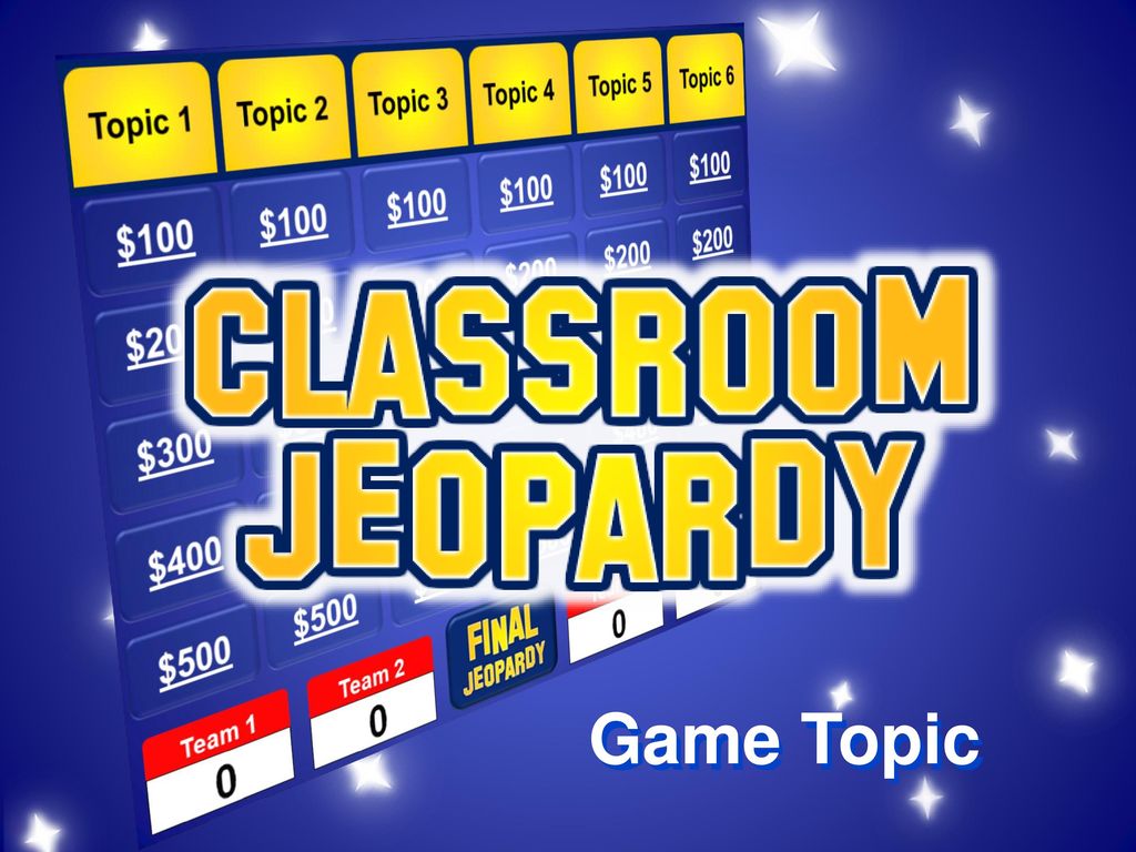 This game plays just like the popular TV Game Show, Jeopardy®