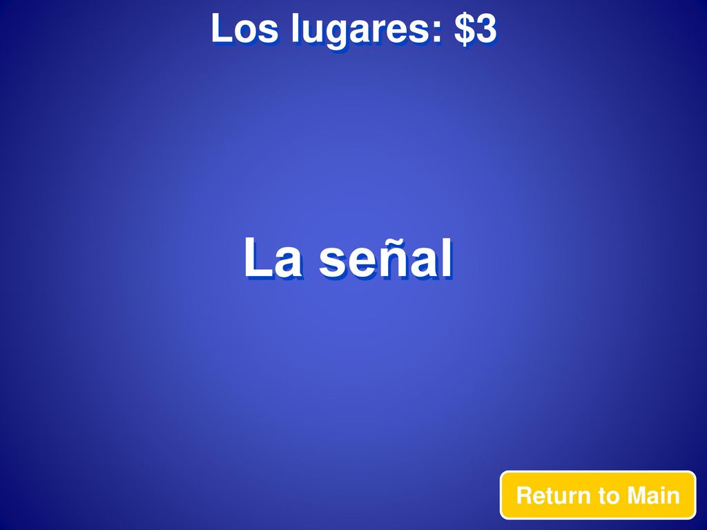 Los lugares: $3 La señal Return to Main