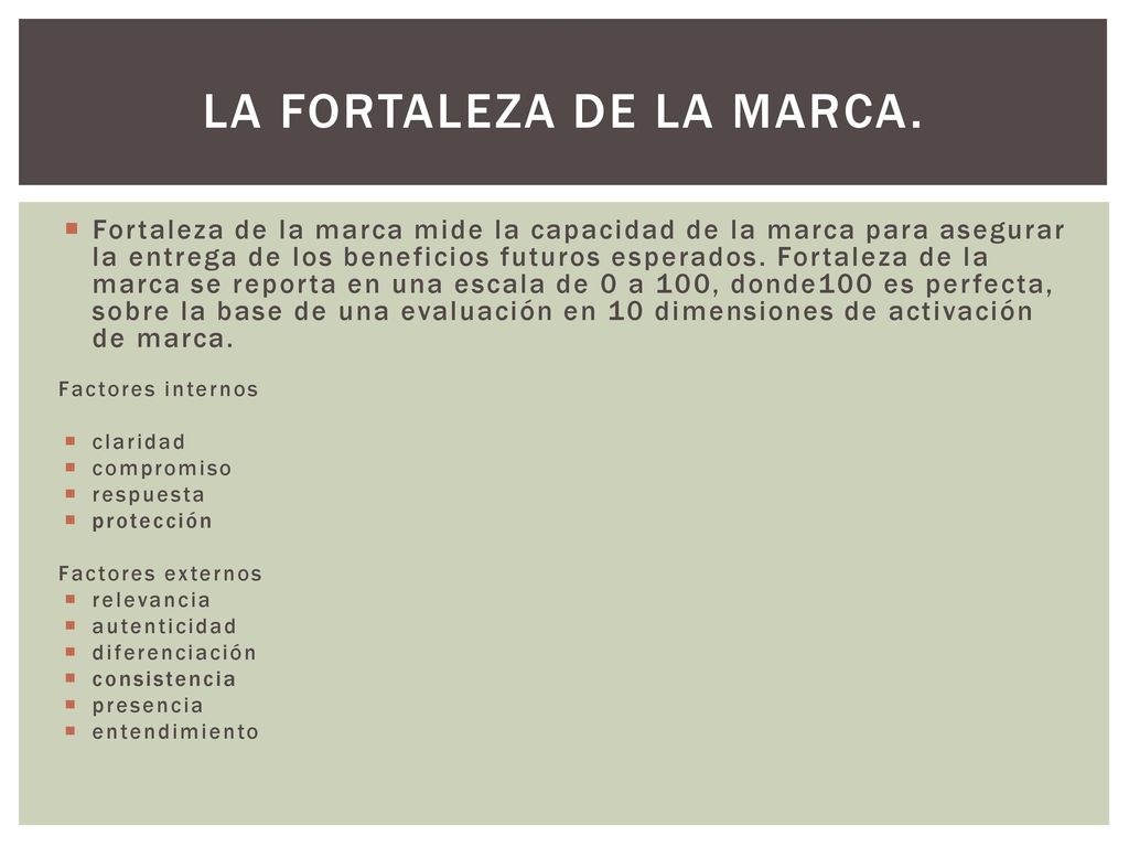 La fortaleza de la marca.