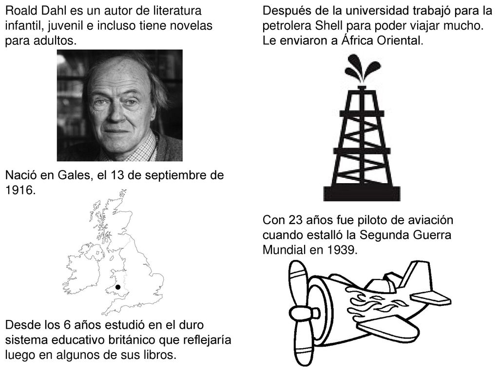 Roald Dahl es un autor de literatura infantil, juvenil e incluso tiene novelas para adultos.