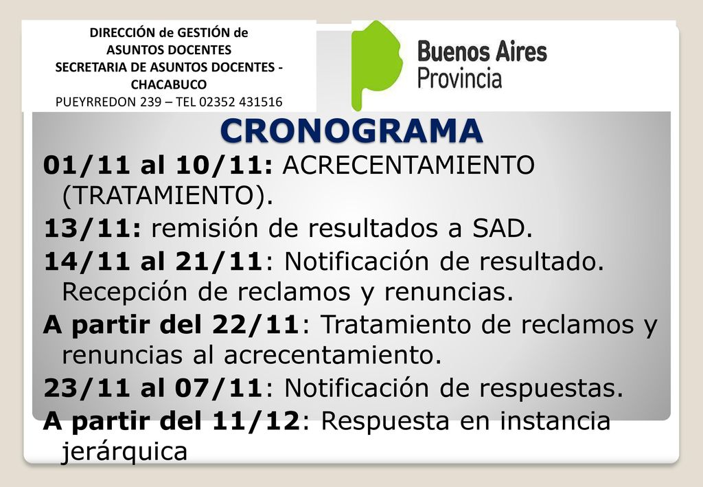 DIRECCIÓN de GESTIÓN de SECRETARIA DE ASUNTOS DOCENTES - CHACABUCO