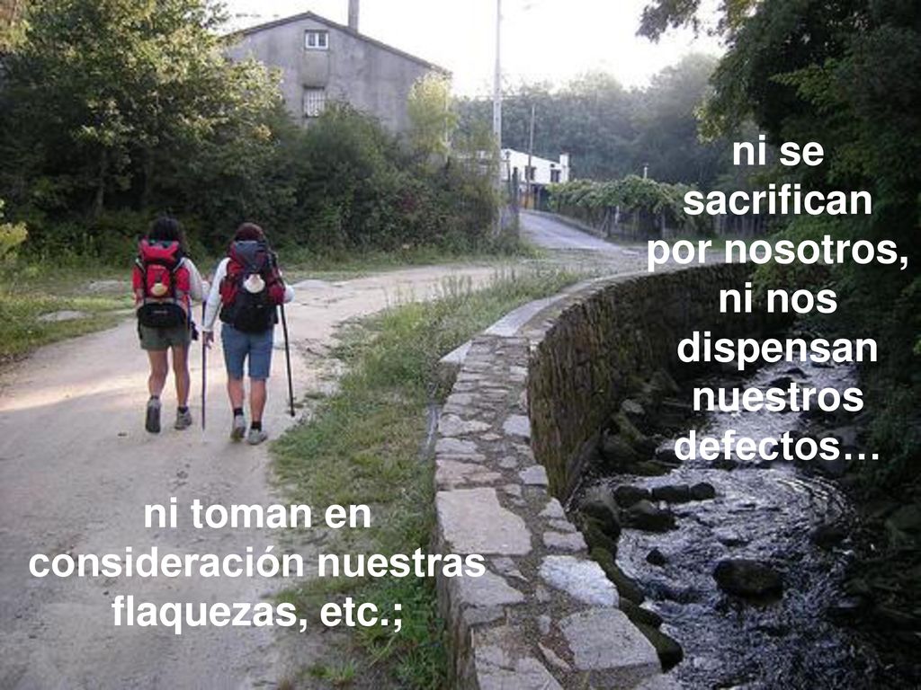 ni se sacrifican por nosotros, ni nos dispensan nuestros defectos…