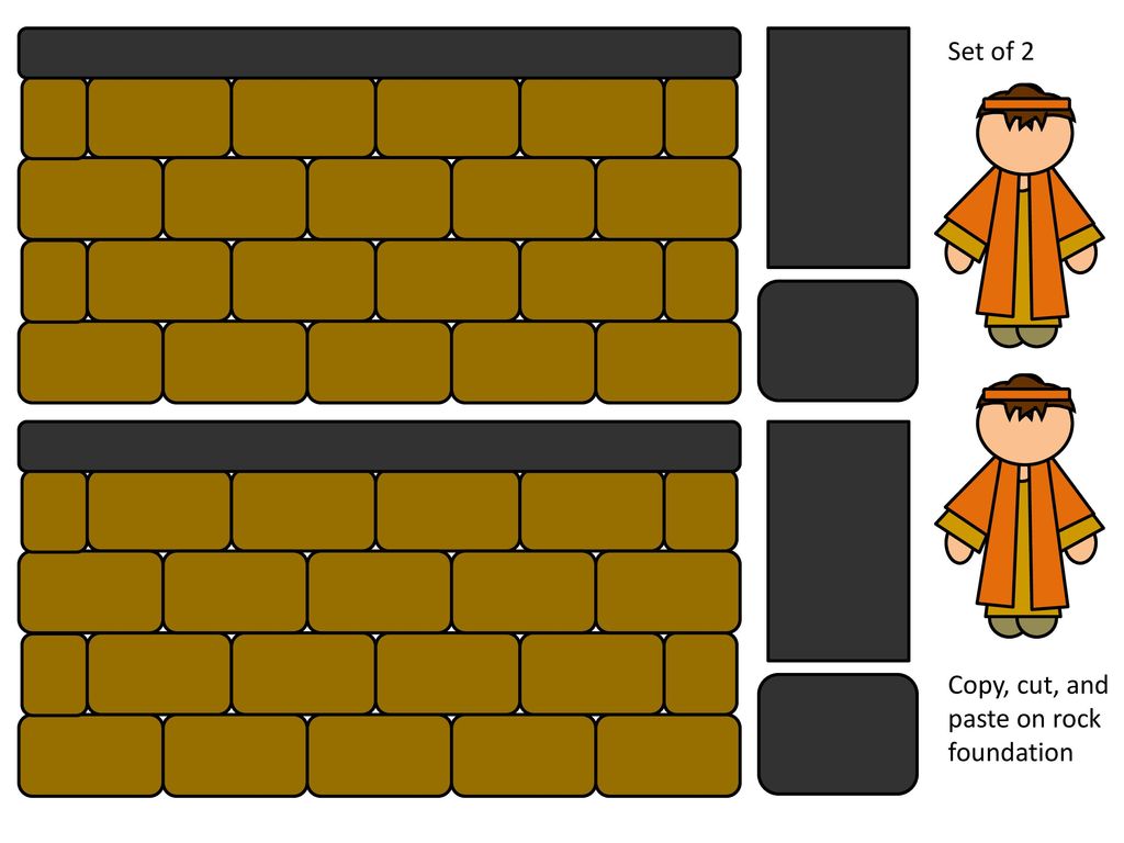 Set of 2 Copy, cut, and paste on rock foundation