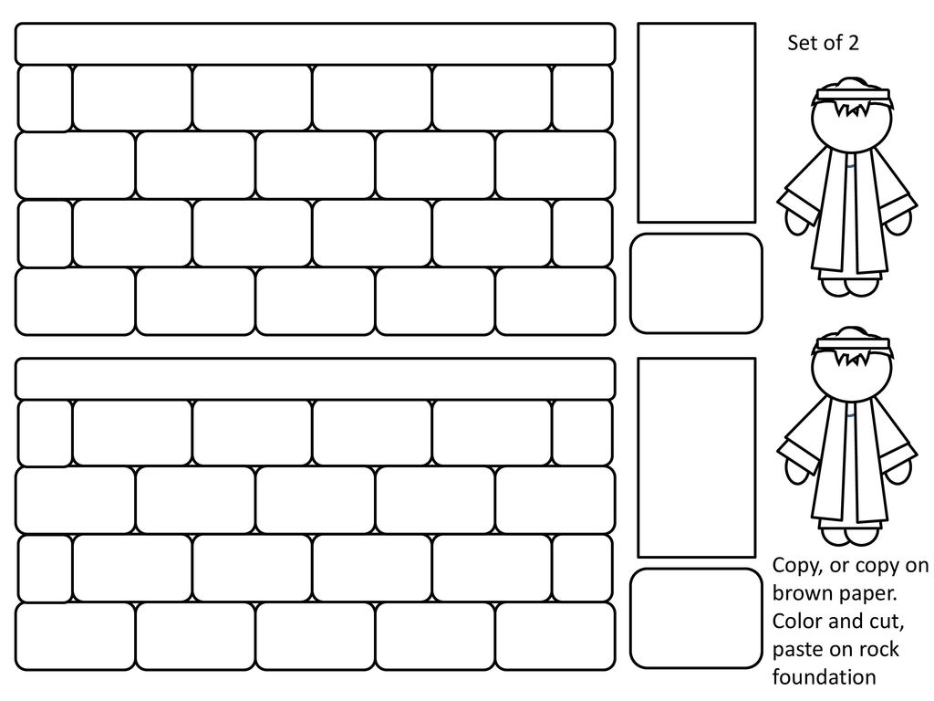 Set of 2 Copy, or copy on brown paper. Color and cut, paste on rock foundation