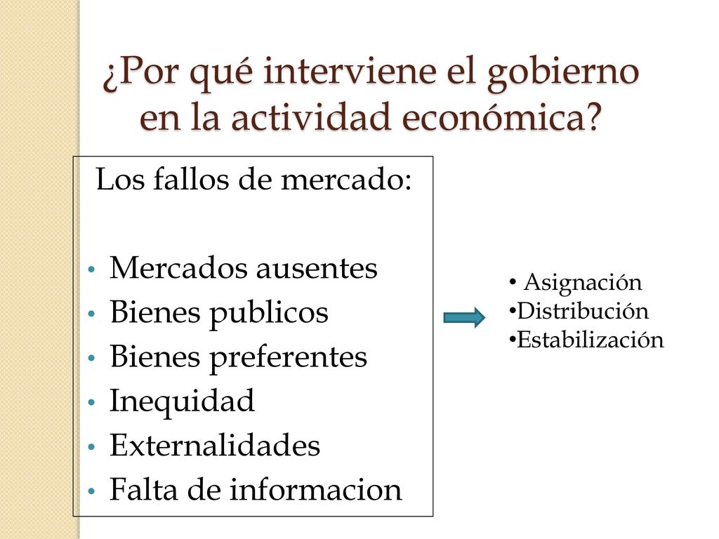 ¿Por qué interviene el gobierno en la actividad económica