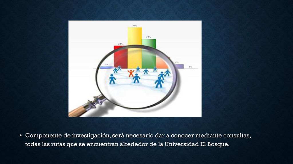 Componente de investigación, será necesario dar a conocer mediante consultas, todas las rutas que se encuentran alrededor de la Universidad El Bosque.