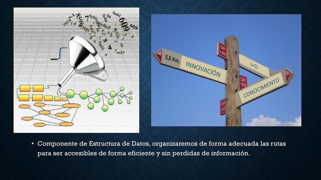 Componente de Estructura de Datos, organizaremos de forma adecuada las rutas para ser accesibles de forma eficiente y sin perdidas de información.