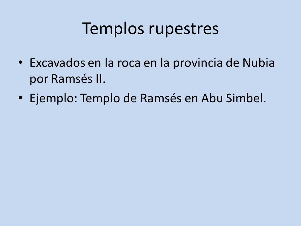 Templos rupestres Excavados en la roca en la provincia de Nubia por Ramsés II.