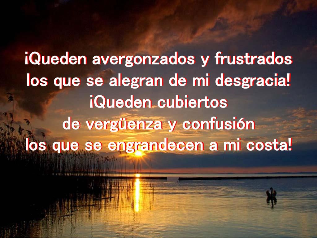 ¡Queden avergonzados y frustrados los que se alegran de mi desgracia!