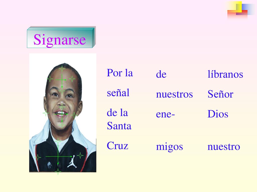 Signarse Por la señal de la Santa Cruz de nuestros ene- migos líbranos