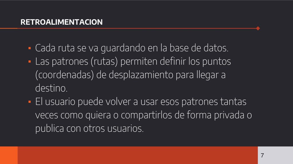 Cada ruta se va guardando en la base de datos.