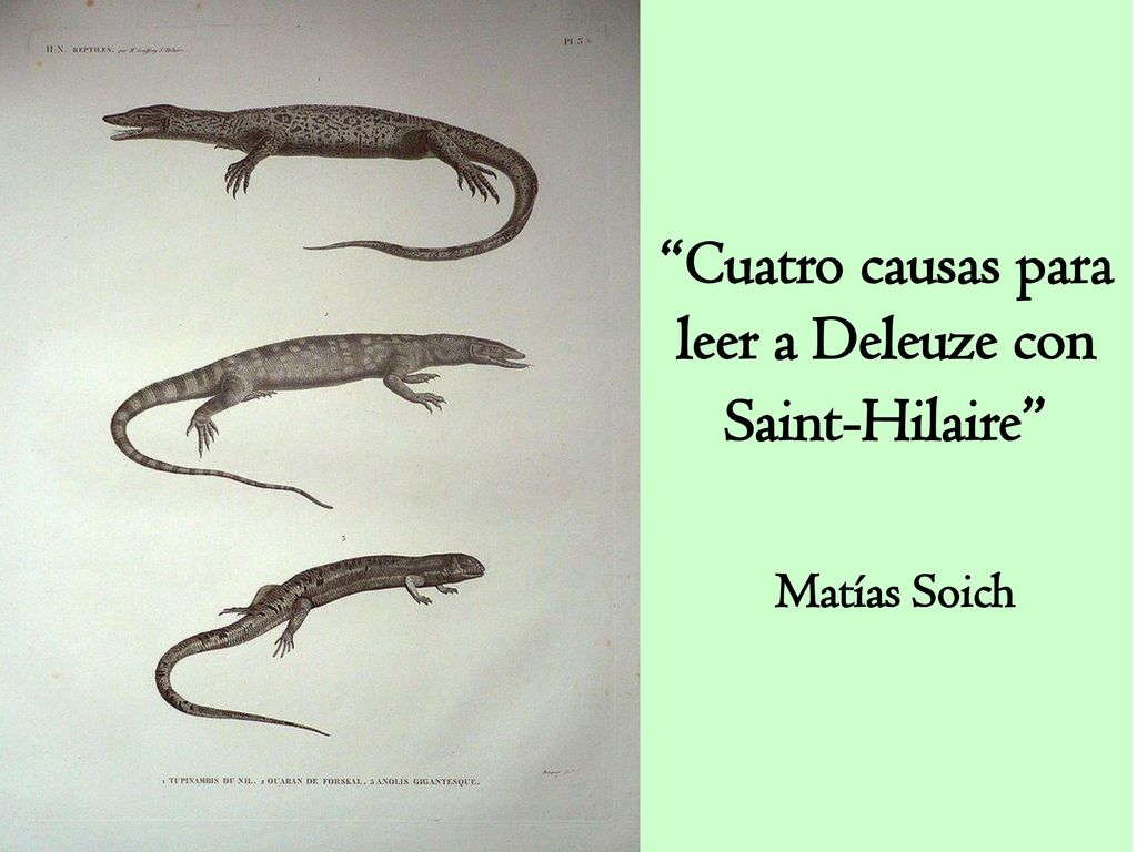 Cuatro causas para leer a Deleuze con Saint-Hilaire Matías Soich