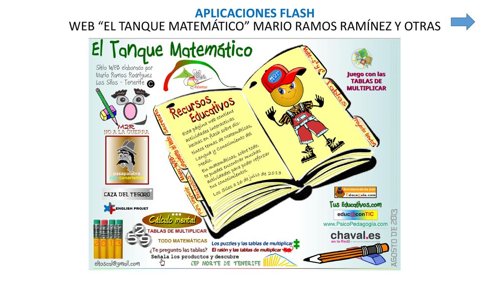 APLICACIONES FLASH WEB EL TANQUE MATEMÁTICO MARIO RAMOS RAMÍNEZ Y OTRAS