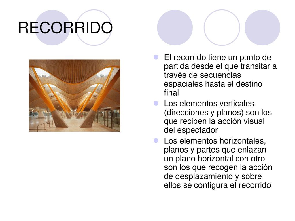 RECORRIDO El recorrido tiene un punto de partida desde el que transitar a través de secuencias espaciales hasta el destino final.
