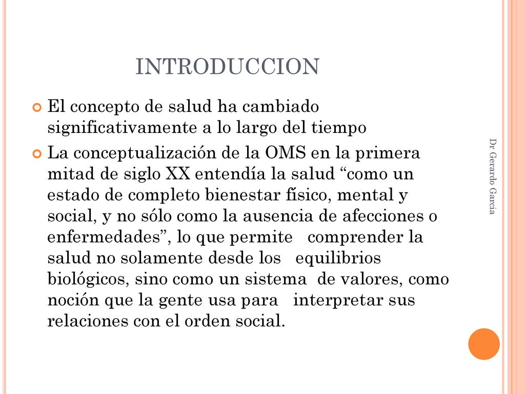 INTRODUCCION El concepto de salud ha cambiado significativamente a lo largo del tiempo.