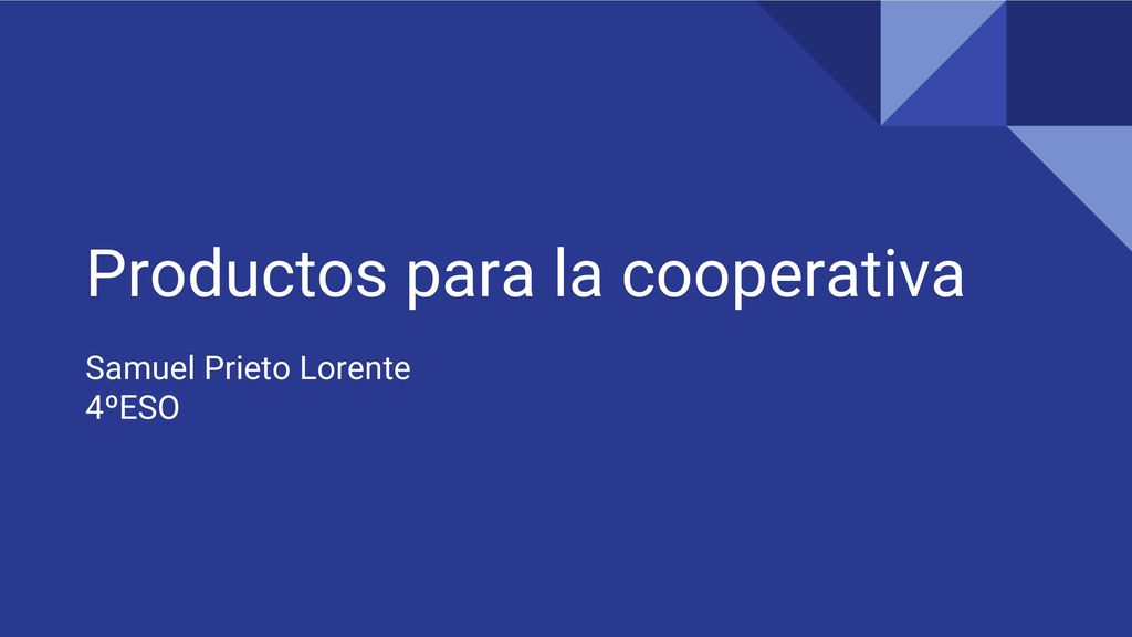 Productos para la cooperativa