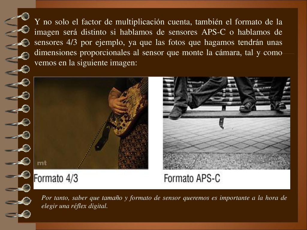 Y no solo el factor de multiplicación cuenta, también el formato de la imagen será distinto si hablamos de sensores APS-C o hablamos de sensores 4/3 por ejemplo, ya que las fotos que hagamos tendrán unas dimensiones proporcionales al sensor que monte la cámara, tal y como vemos en la siguiente imagen: