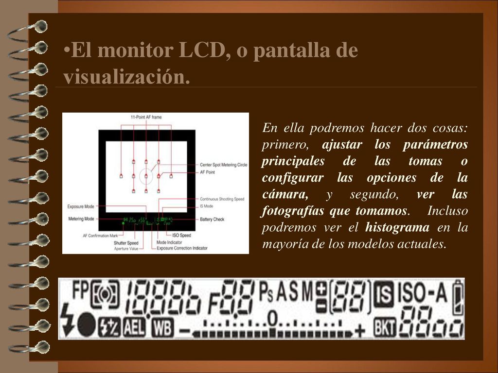 El monitor LCD, o pantalla de visualización.