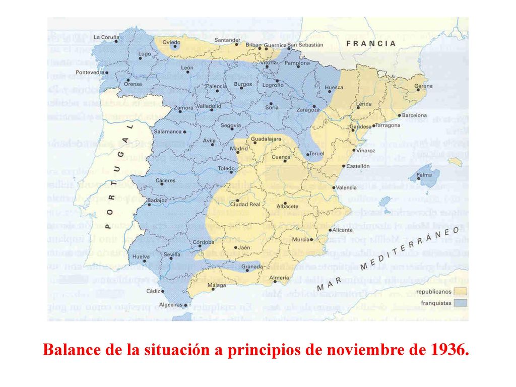 Balance de la situación a principios de noviembre de 1936.