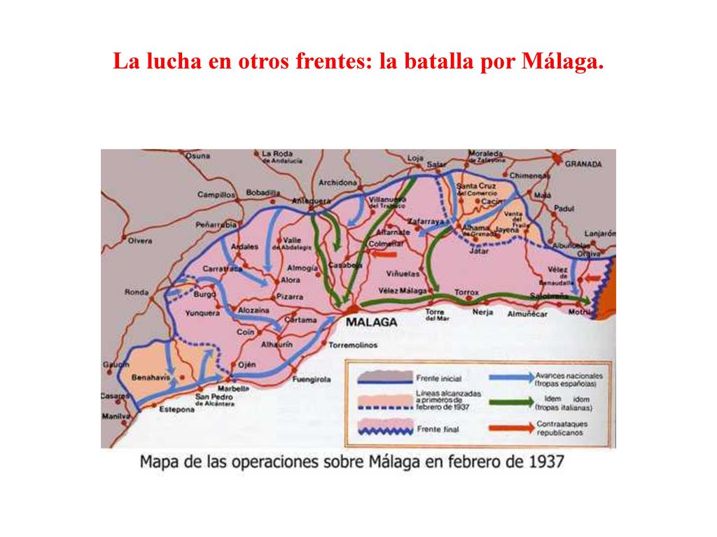 La lucha en otros frentes: la batalla por Málaga.