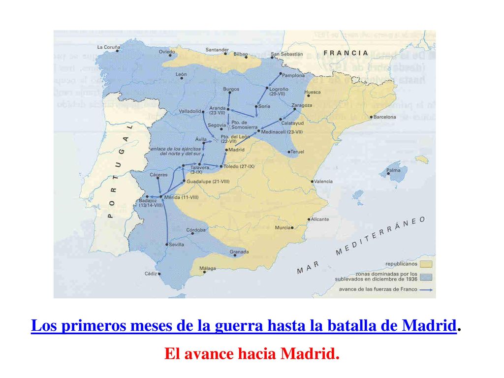 Los primeros meses de la guerra hasta la batalla de Madrid.