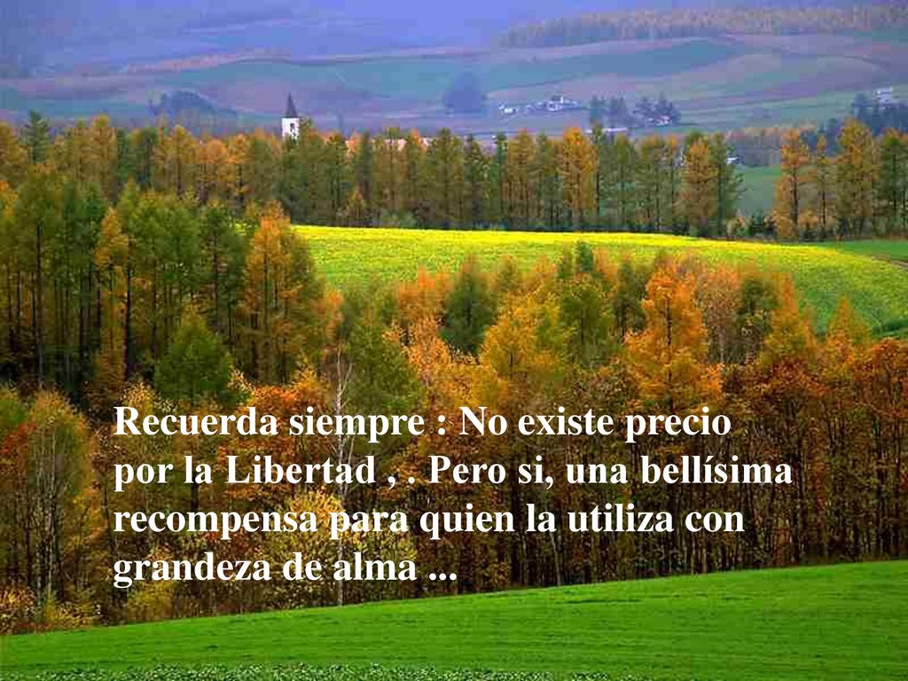 Recuerda siempre : No existe precio por la Libertad ,