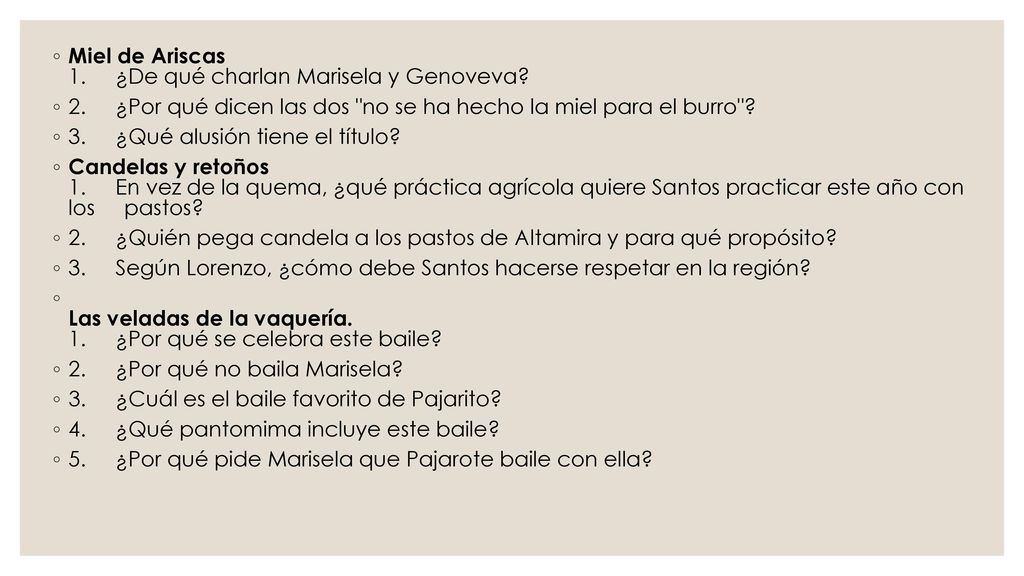 Miel de Ariscas 1. ¿De qué charlan Marisela y Genoveva