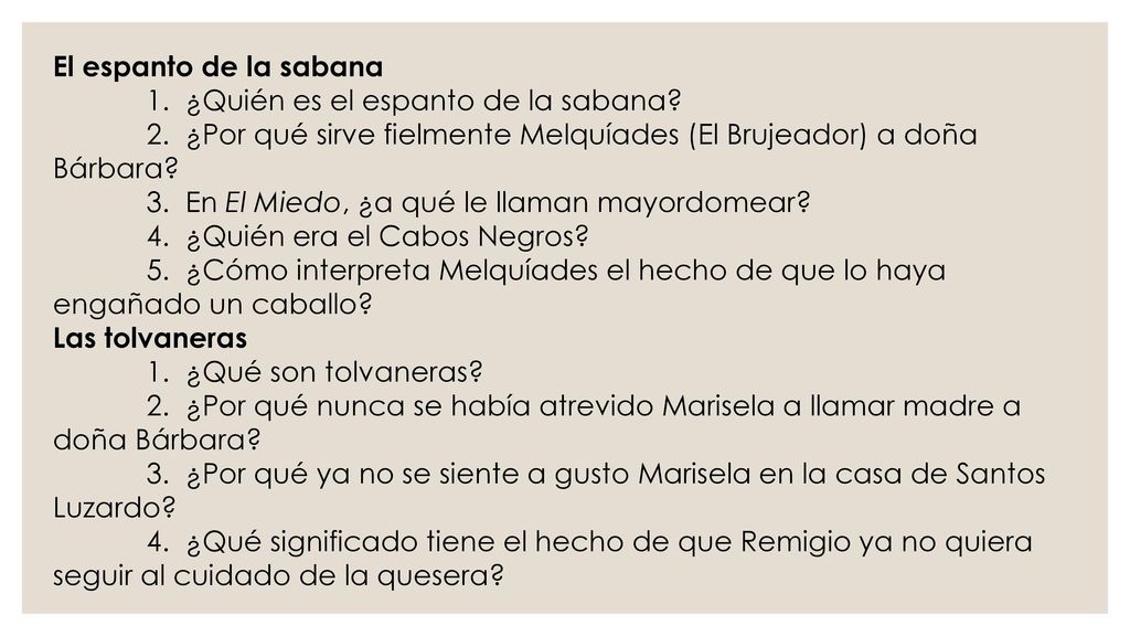 El espanto de la sabana 1. ¿Quién es el espanto de la sabana. 2