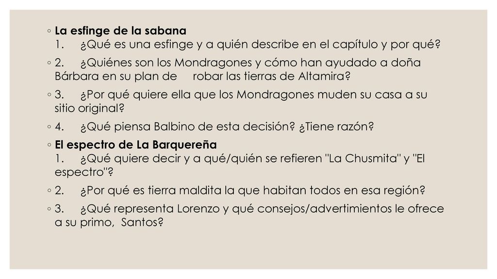 La esfinge de la sabana 1. ¿Qué es una esfinge y a quién describe en el capítulo y por qué