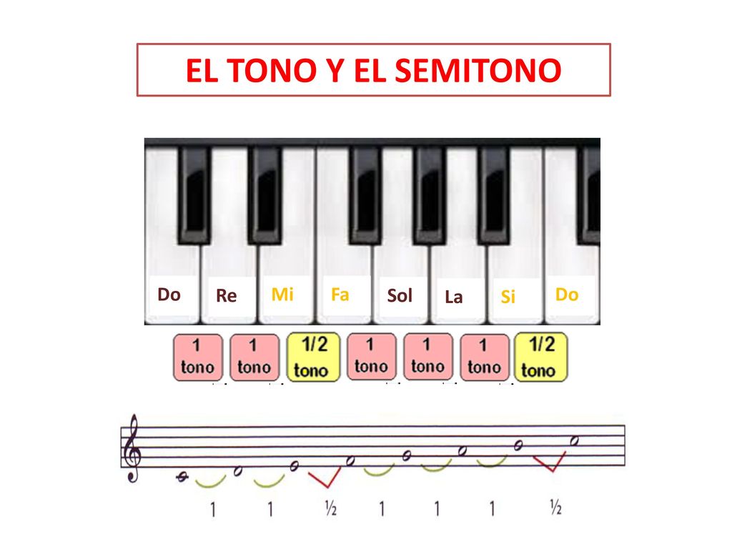 EL TONO Y EL SEMITONO Do Re Mi Fa Sol Si La