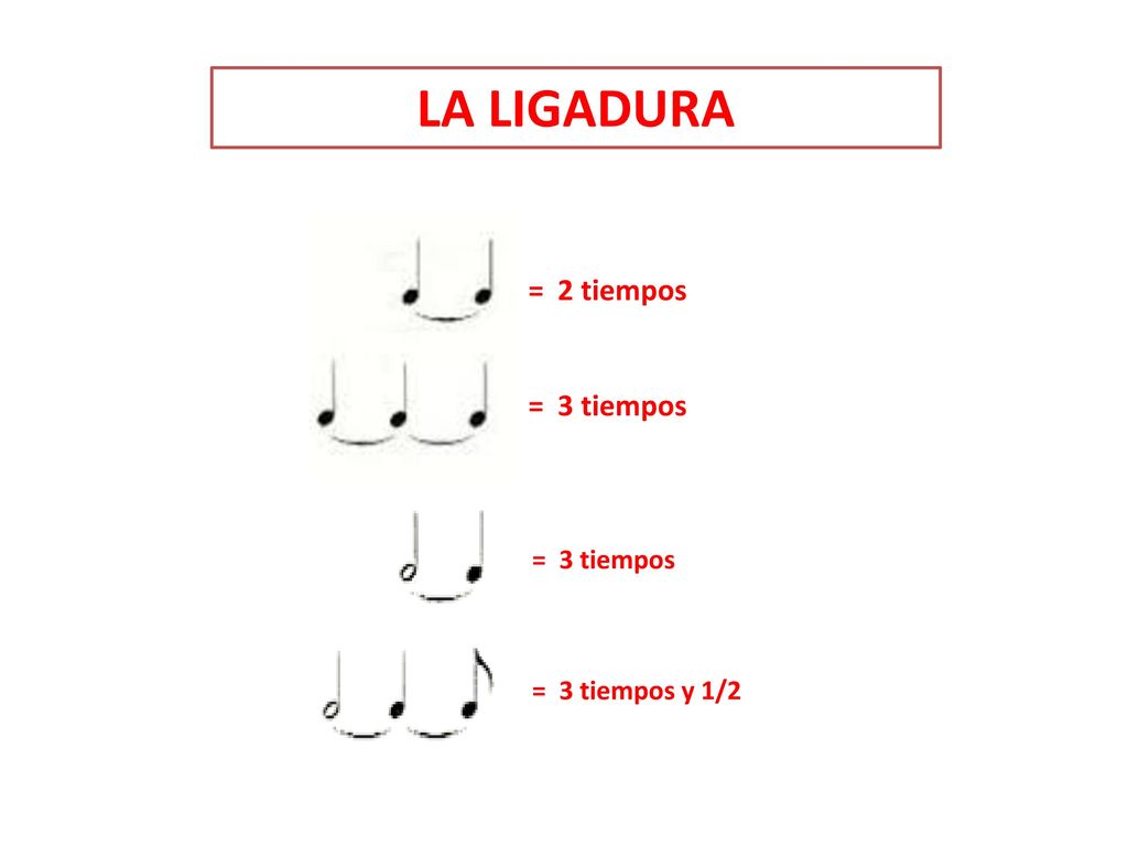 LA LIGADURA = 2 tiempos = 3 tiempos = 3 tiempos y 1/2