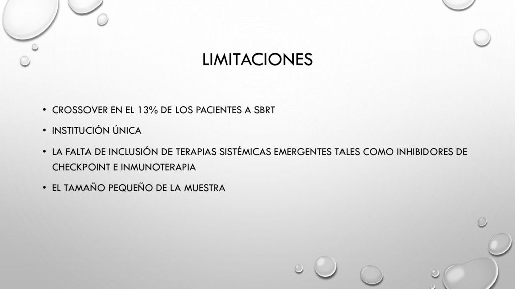 Limitaciones crossover en el 13% de los pacientes a sbrt