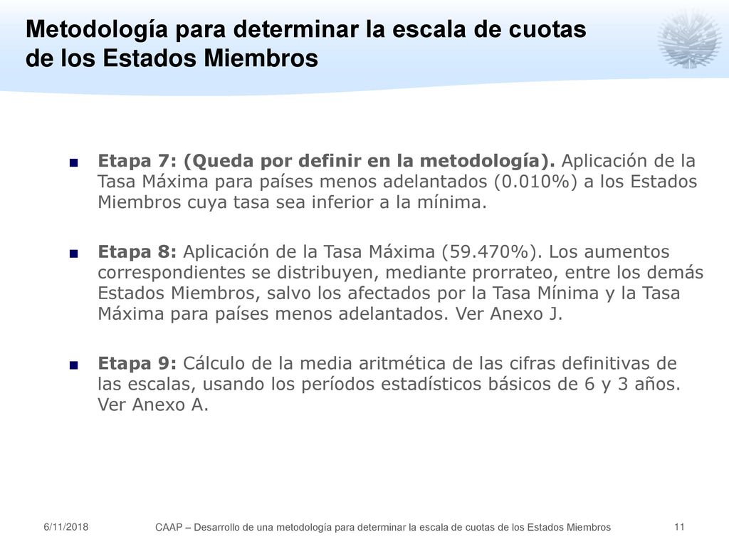 Metodología para determinar la escala de cuotas de los Estados Miembros