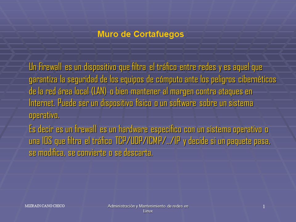 Administraciòn y Mantenimiento de redes en Linux