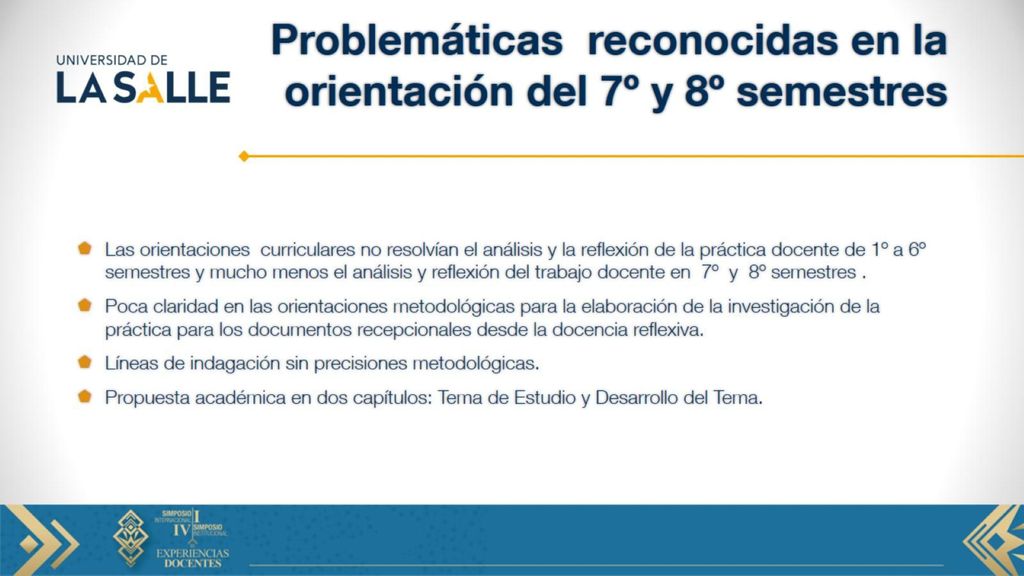Problemáticas reconocidas en la orientación del 7º y 8º semestres