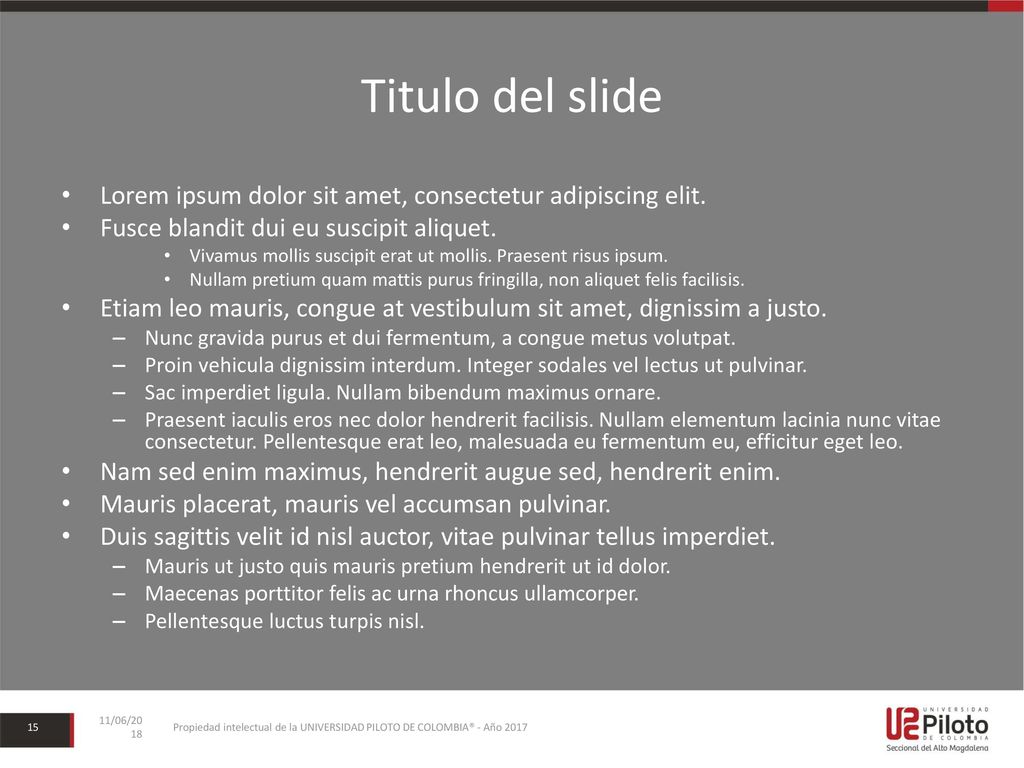 Titulo del slide Lorem ipsum dolor sit amet, consectetur adipiscing elit. Fusce blandit dui eu suscipit aliquet.