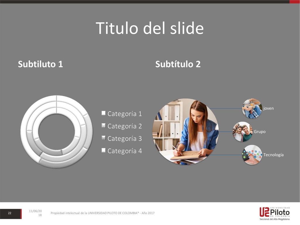 Titulo del slide Subtiluto 1 Subtítulo 2 joven Grupo Tecnología